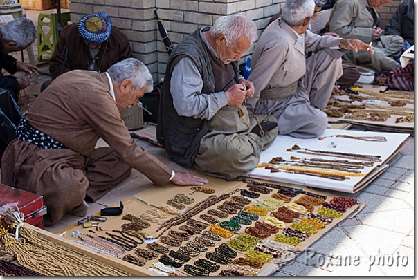 Artisans fabriquant des chapelets - Erbil - Arbil - Hawler